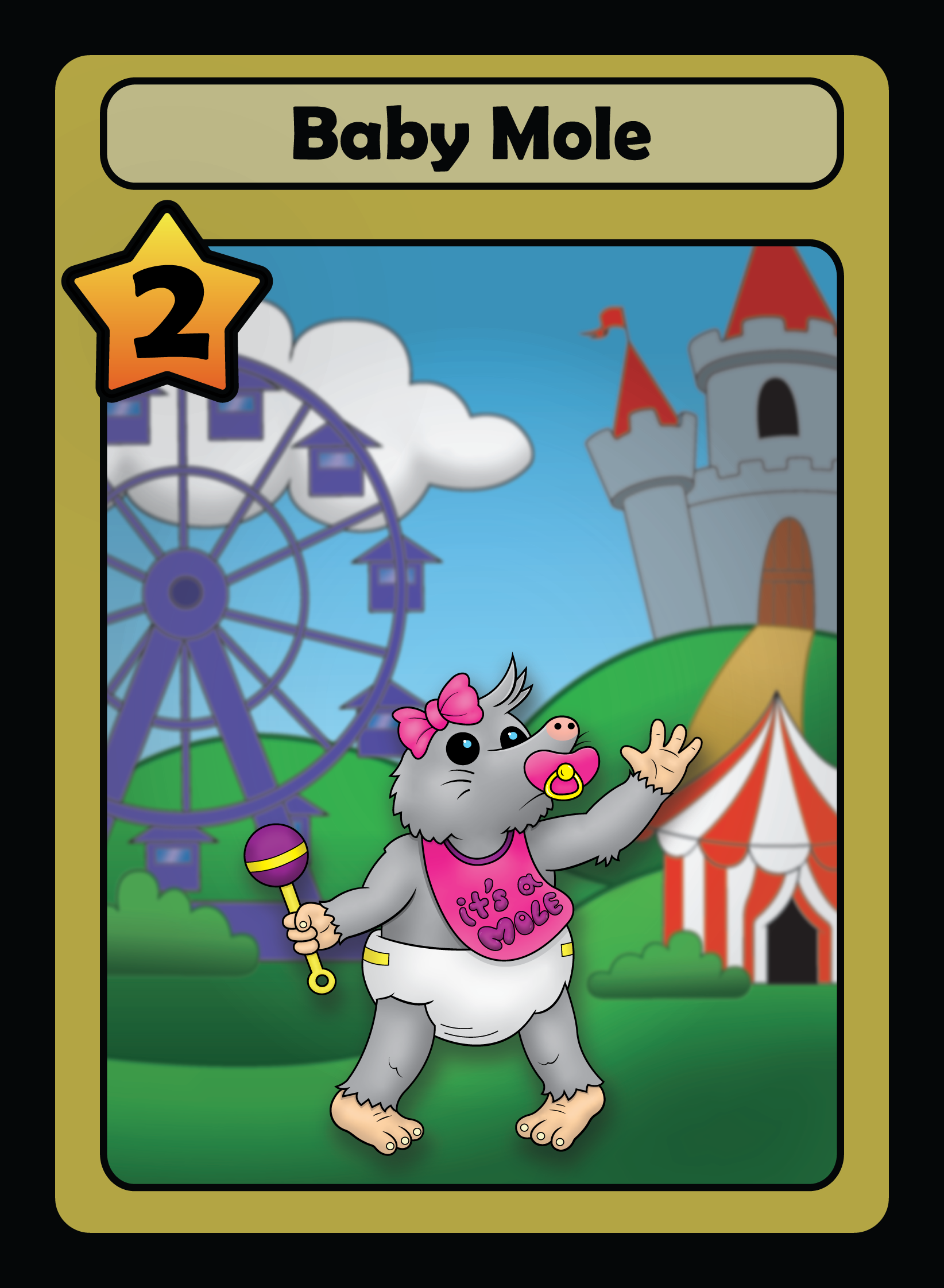 Rock 'n' Roll Mole Card